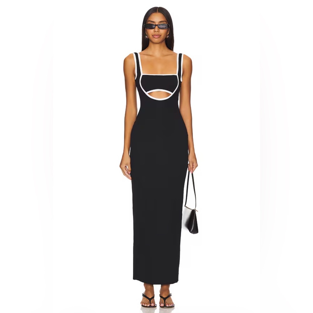 Peppermayo Black and White Backless Dress